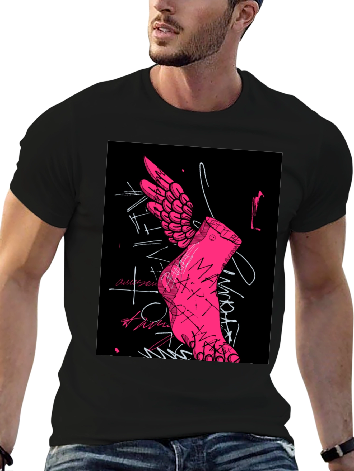 Winged Foot Graphic Tee - Unique Design