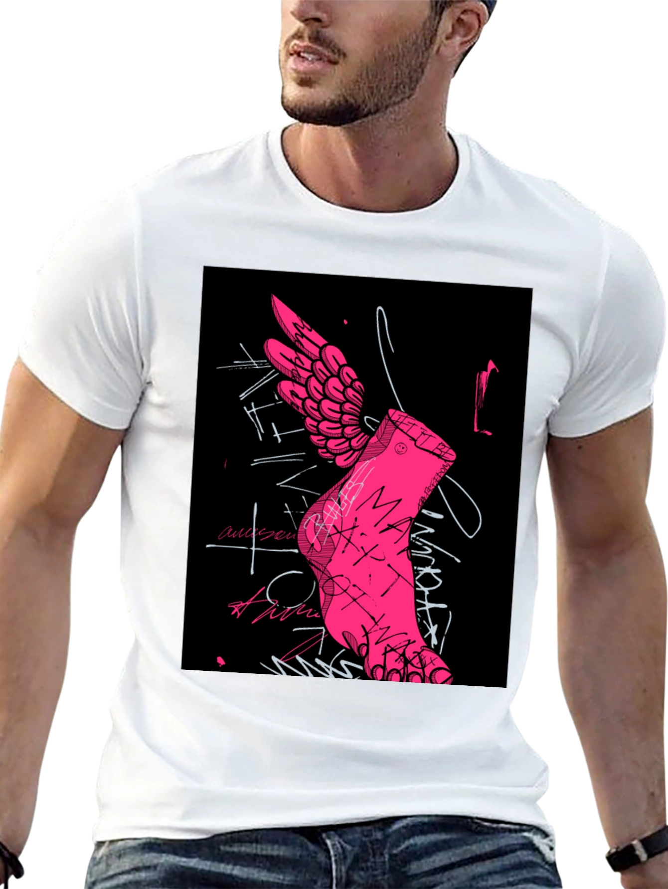 Winged Foot Graphic Tee - Unique Design