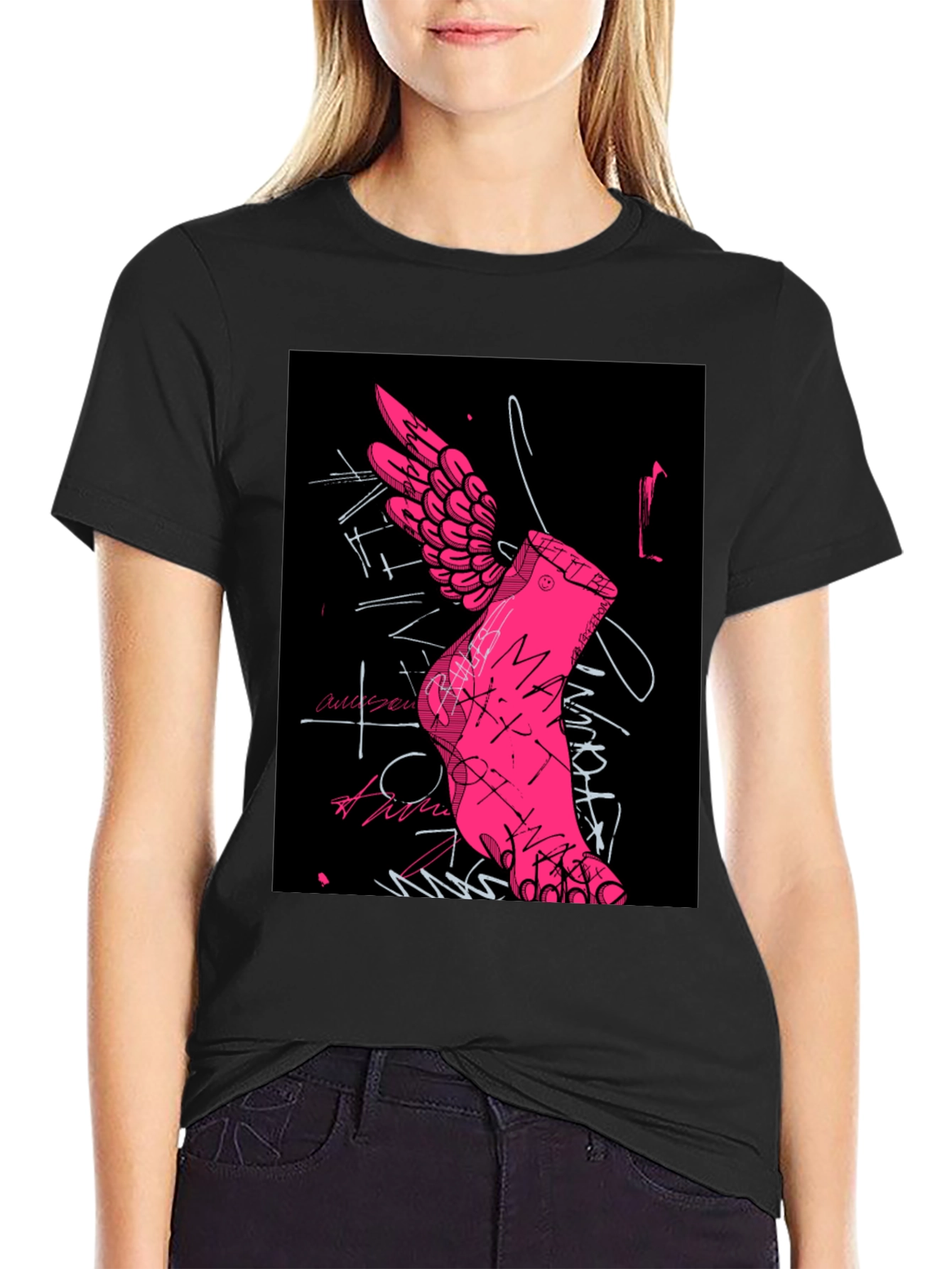 Winged Foot Graphic Tee - Unique Design