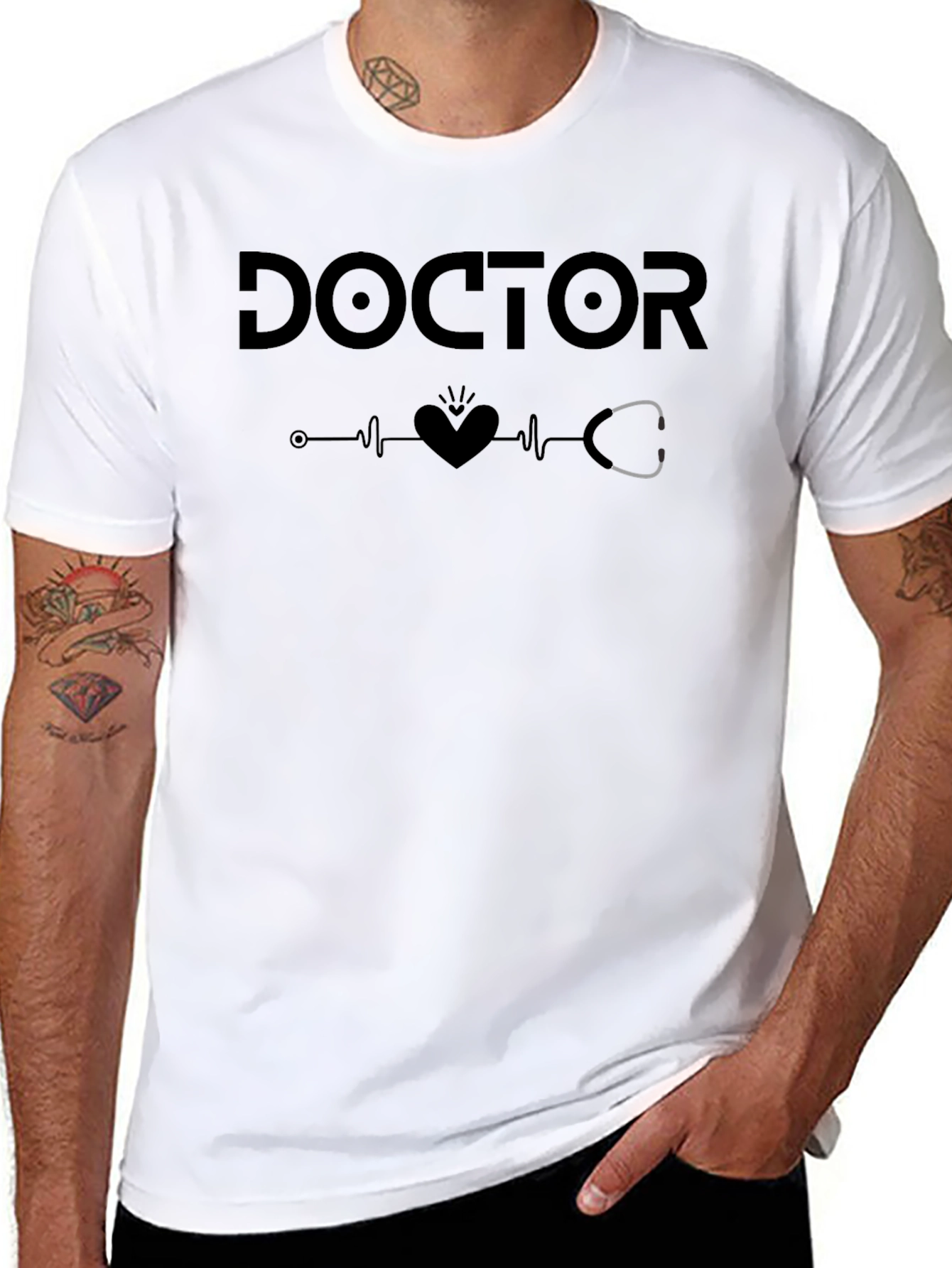 Doctor Heartbeat Stethoscope Graphic Tee
