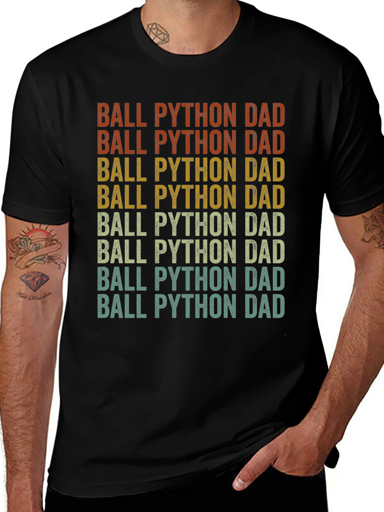 Ball Python Dad T-Shirt - Retro Style