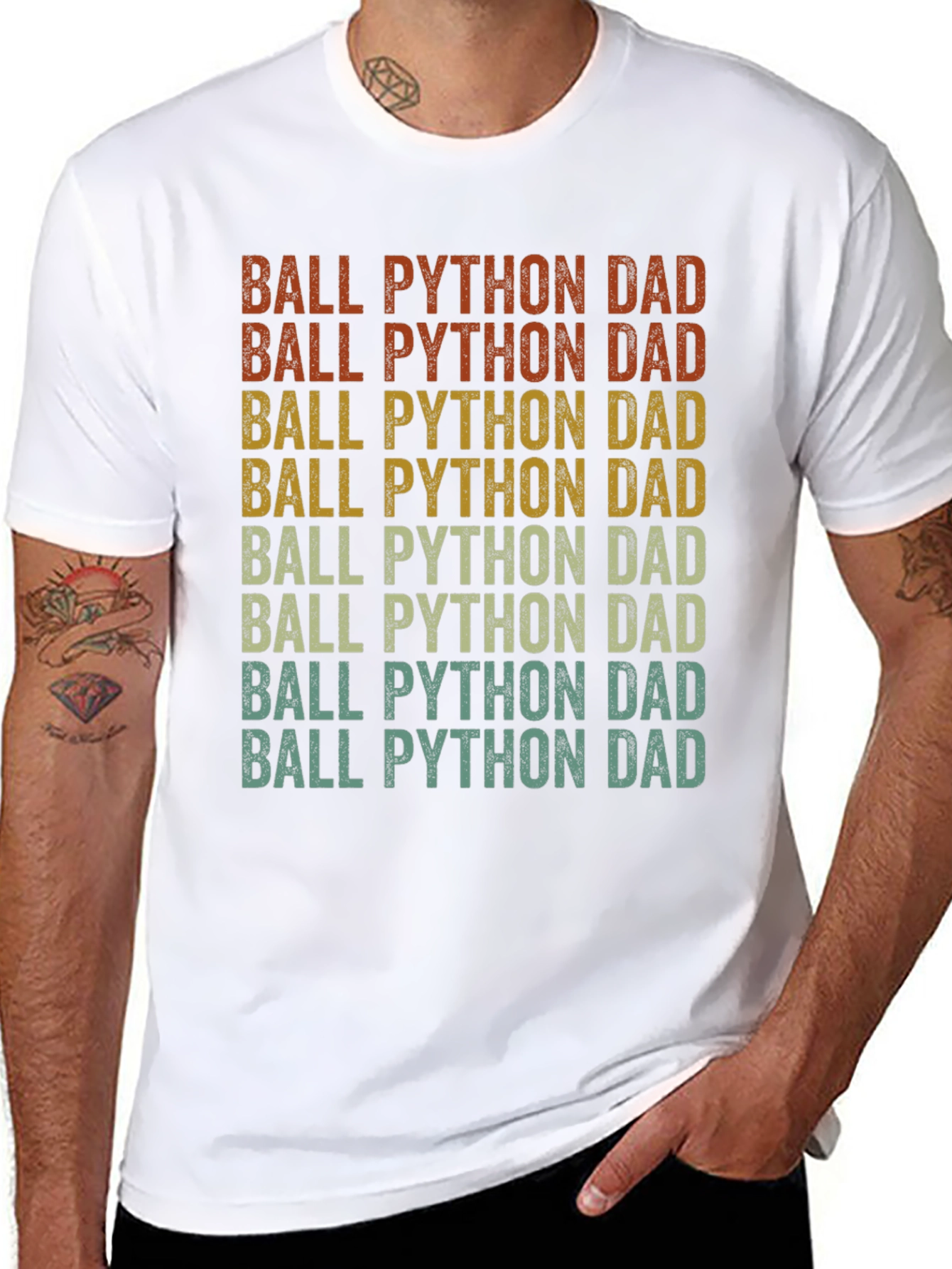 Ball Python Dad T-Shirt - Retro Style