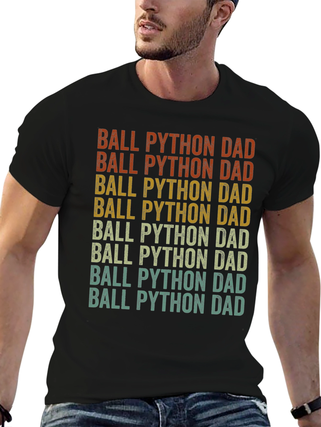 Ball Python Dad T-Shirt - Retro Style
