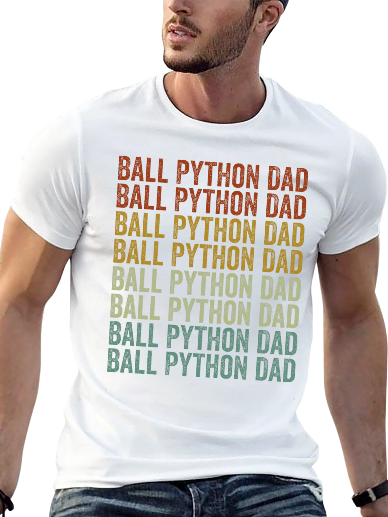 Ball Python Dad T-Shirt - Retro Style