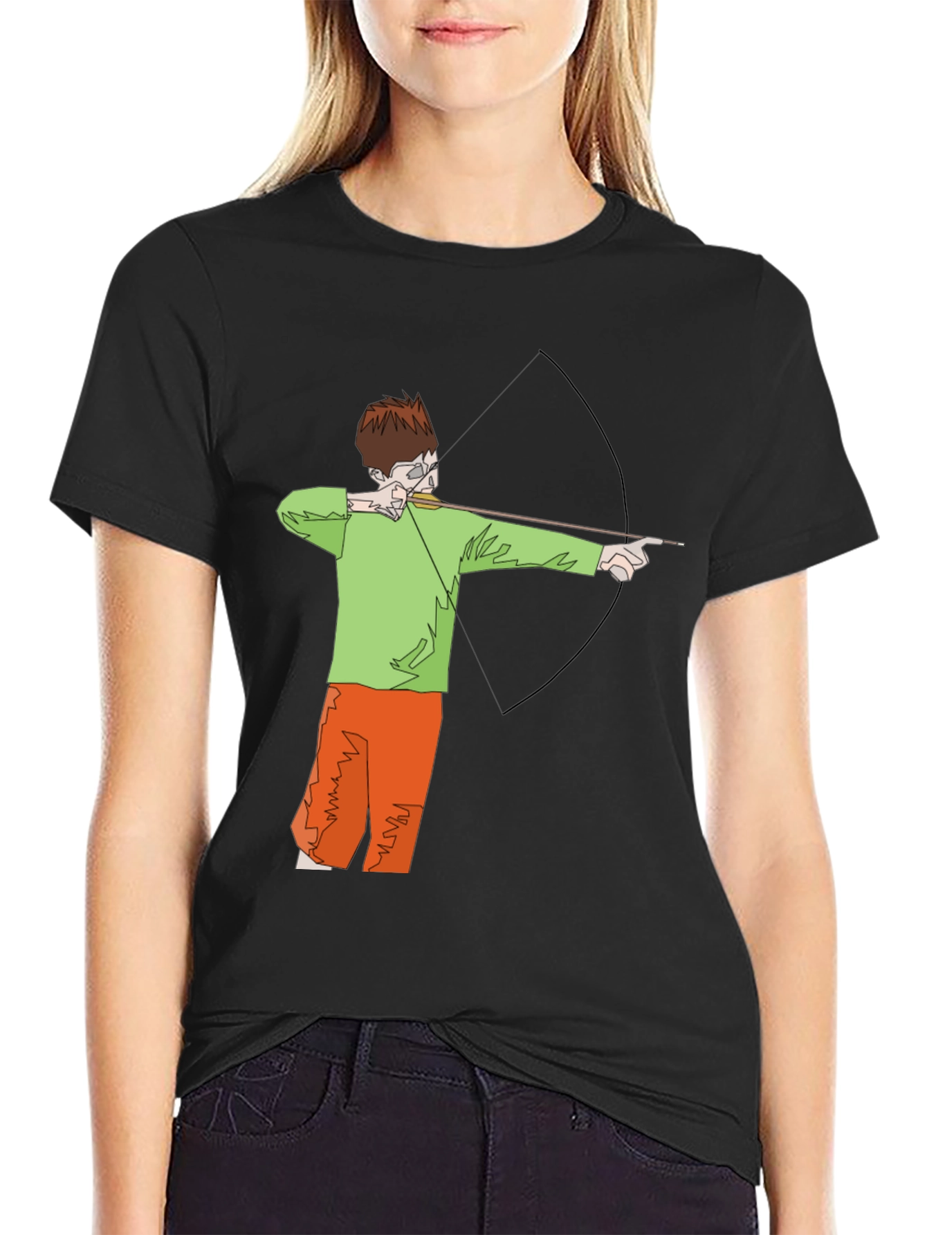 Archer Graphic Tee - Black Cotton T-Shirt