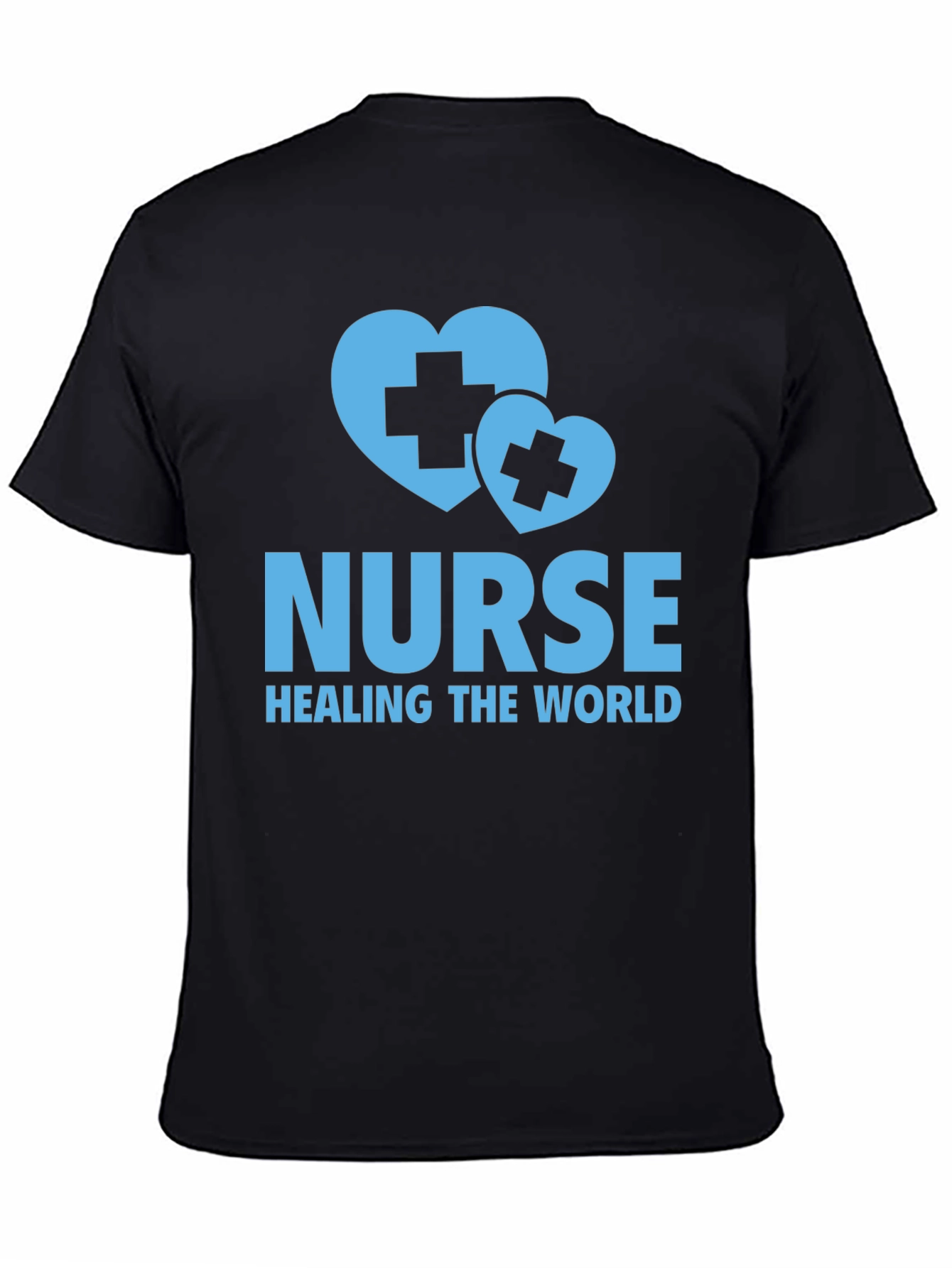 Nurse Healing the World T-Shirt - Black Cotton
