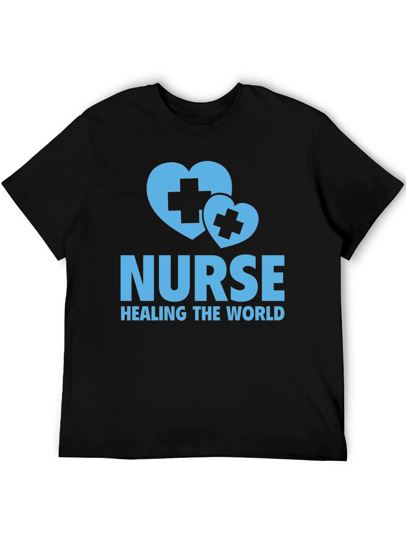 Nurse Healing the World T-Shirt - Black Cotton
