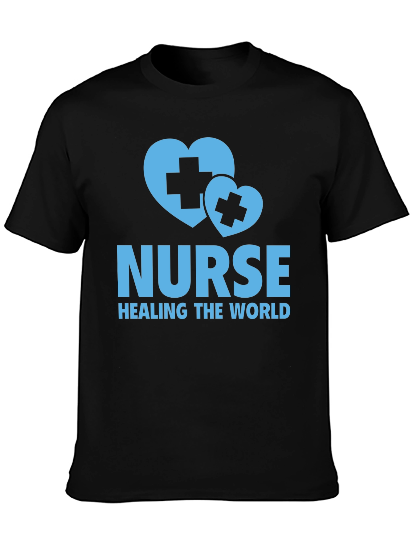 Nurse Healing the World T-Shirt - Black Cotton