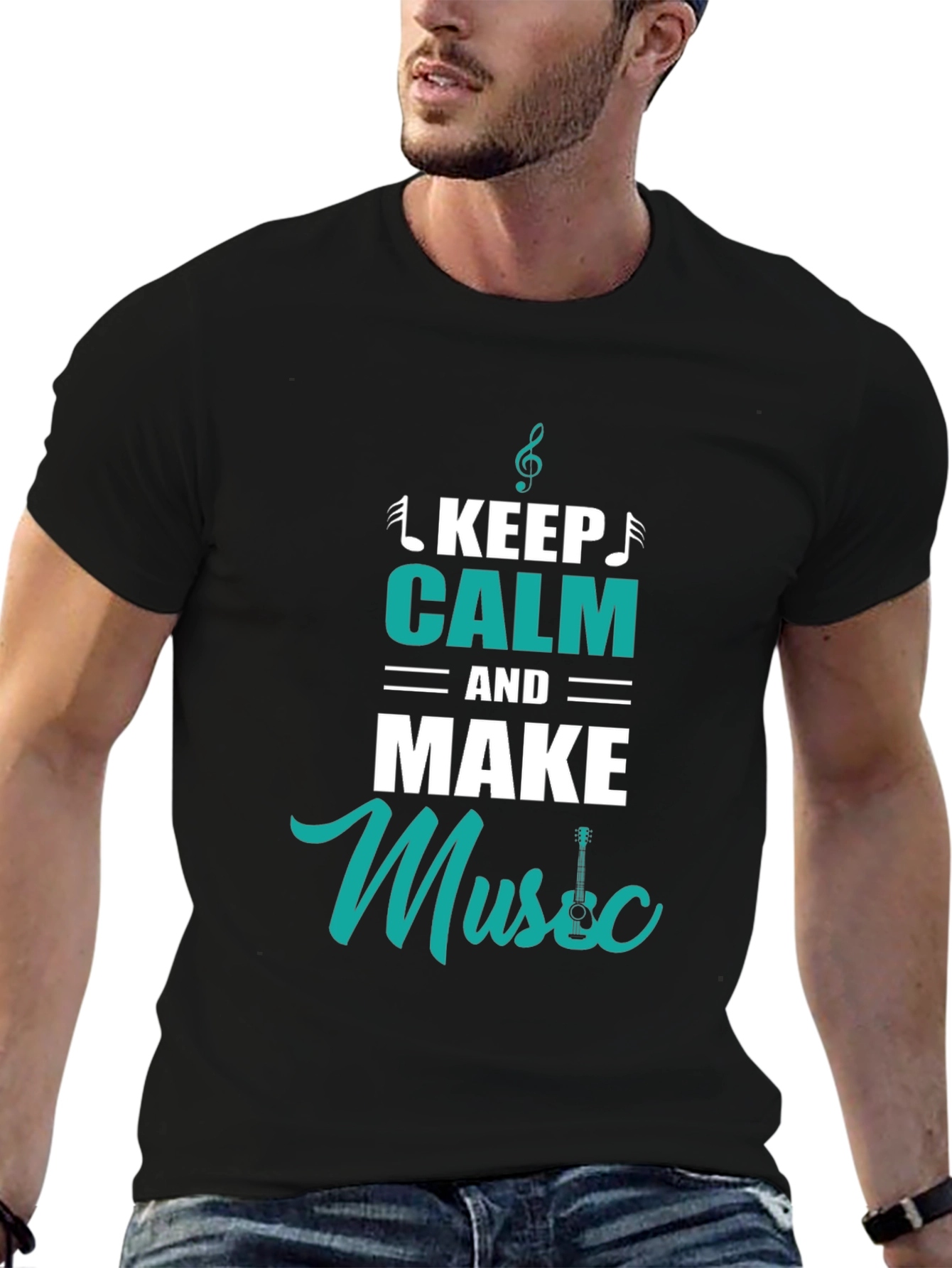 Keep Calm and Make Music Black T-Shirt