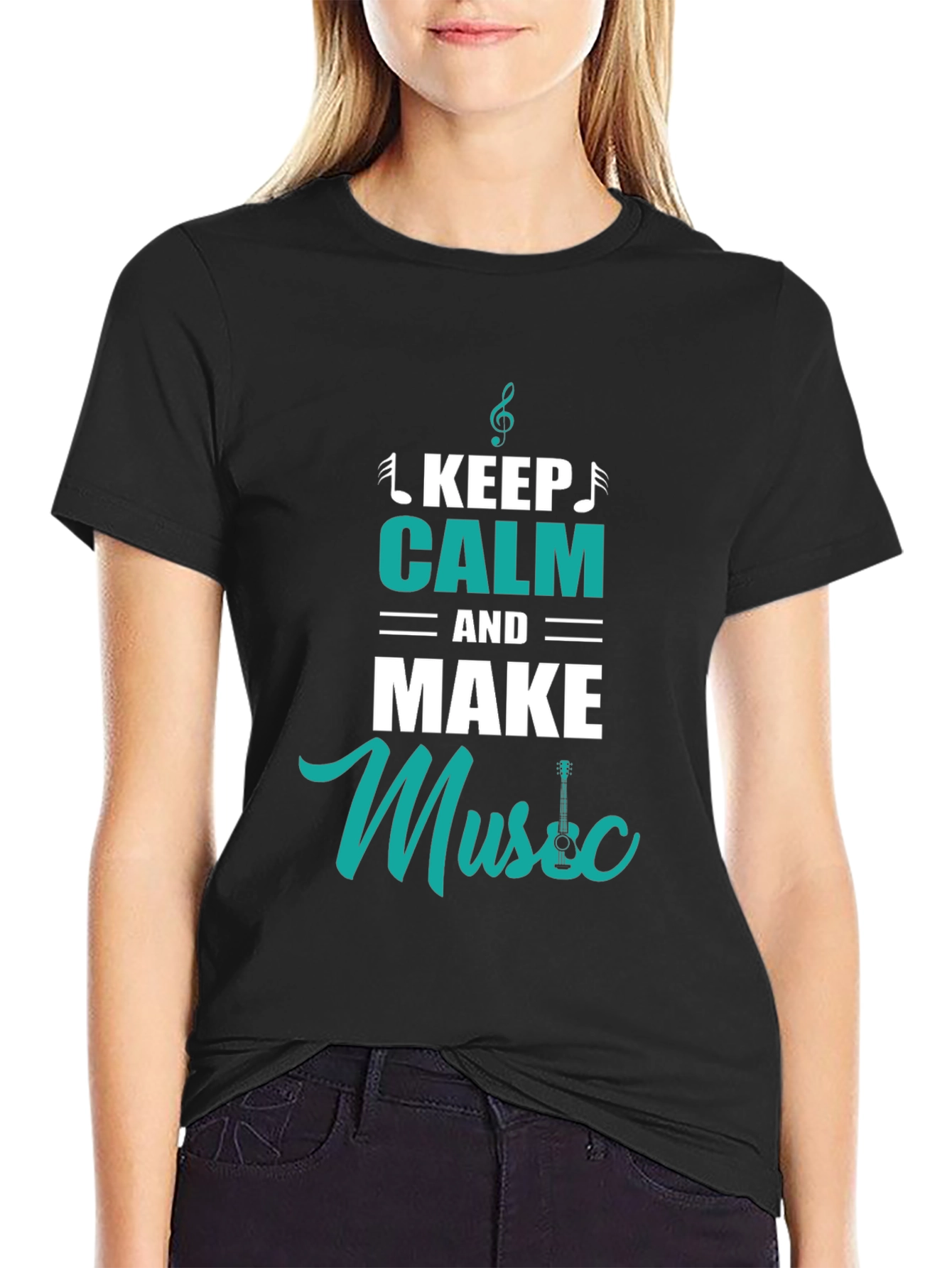 Keep Calm and Make Music Black T-Shirt