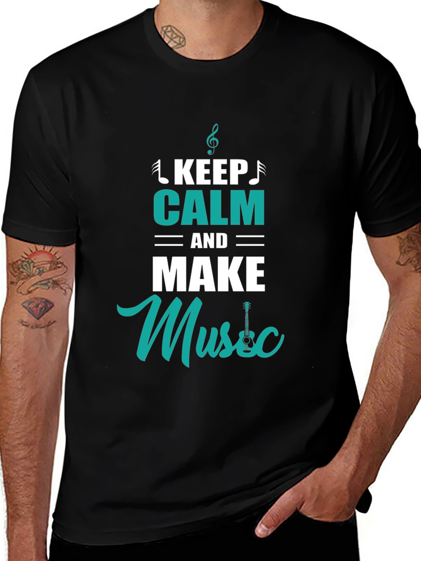 Keep Calm and Make Music Black T-Shirt