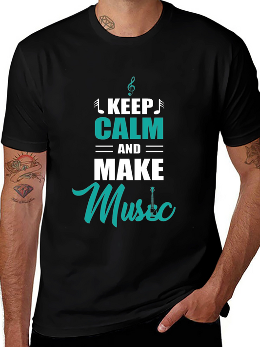 Keep Calm and Make Music Black T-Shirt