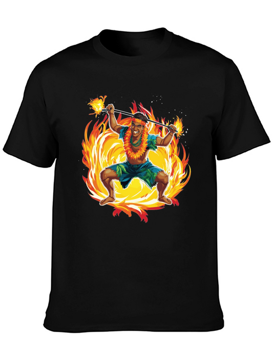 Hawaiian Fire Dancer Graphic T-Shirt