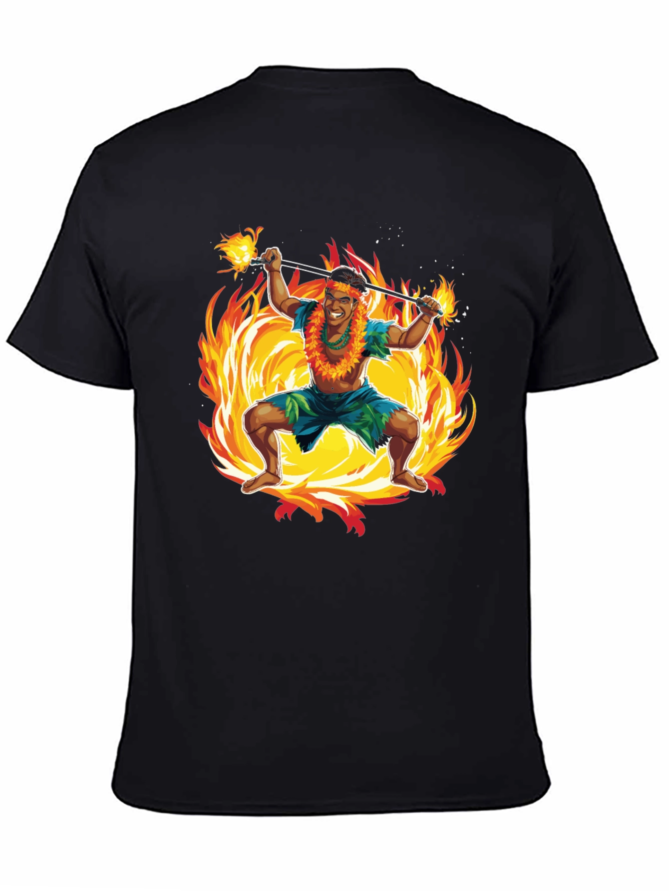 Hawaiian Fire Dancer Graphic T-Shirt