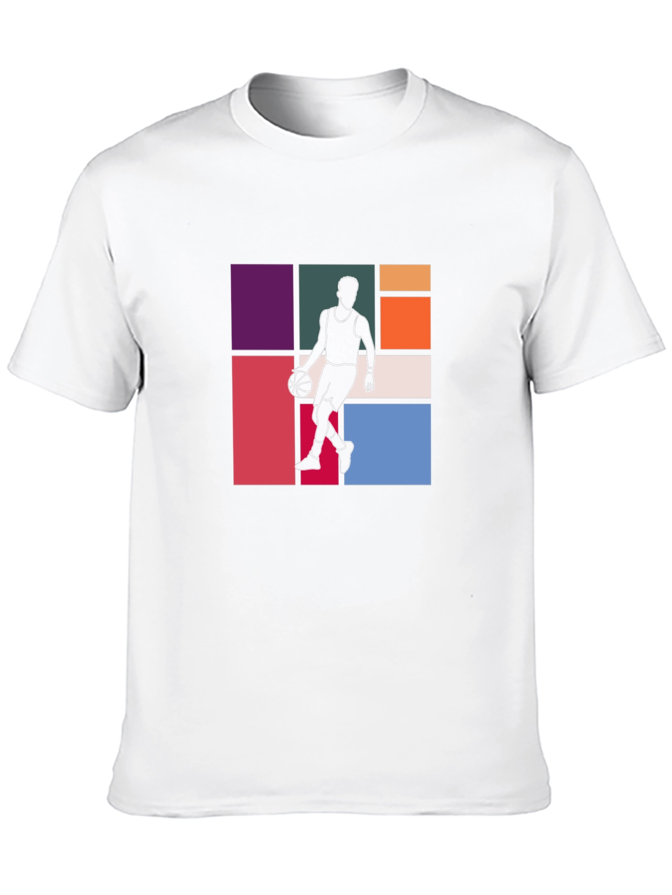 Retro Basketball Graphic Tee - Black Cotton T-Shirt