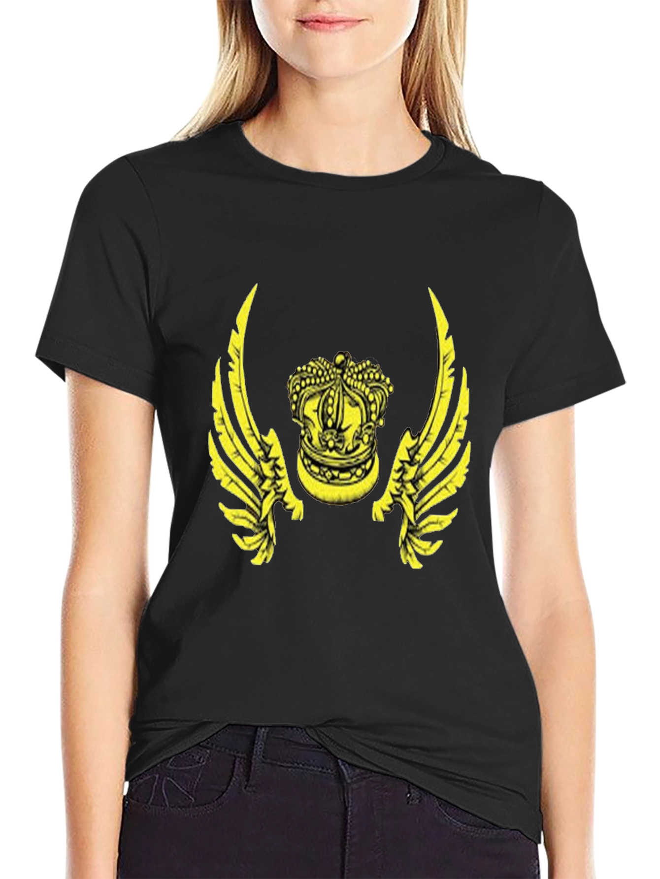 Winged Crown Black Graphic Tee