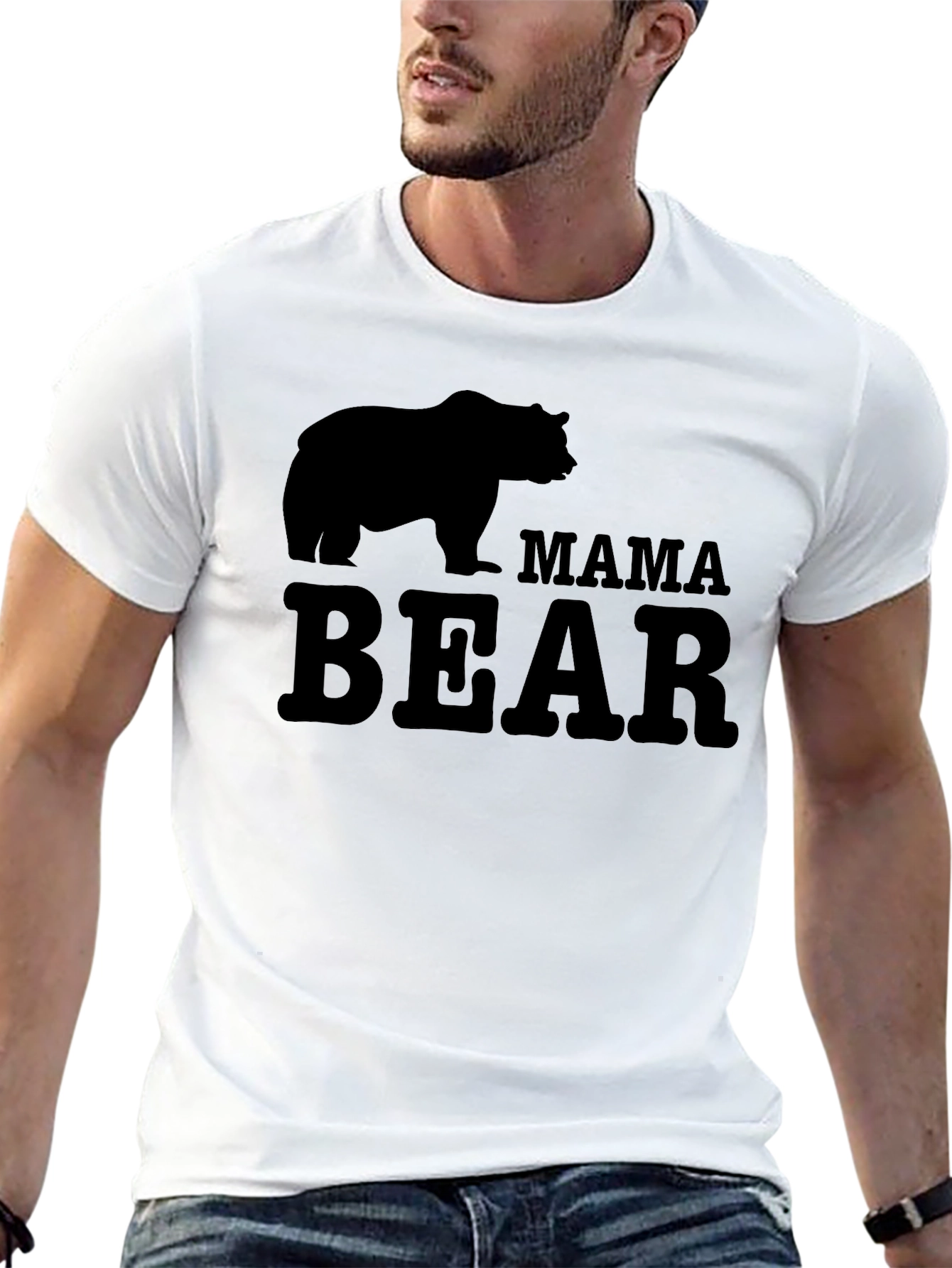 Mama Bear Graphic T-Shirt - Black Crew Neck