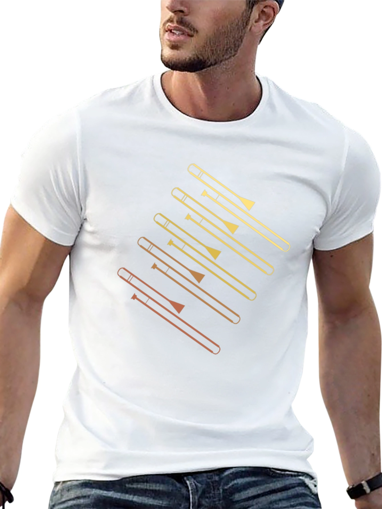 Trombone Graphic Tee - Music Lovers Black T-Shirt