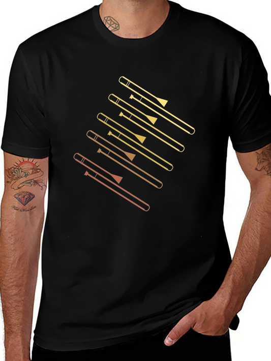 Trombone Graphic Tee - Music Lovers Black T-Shirt