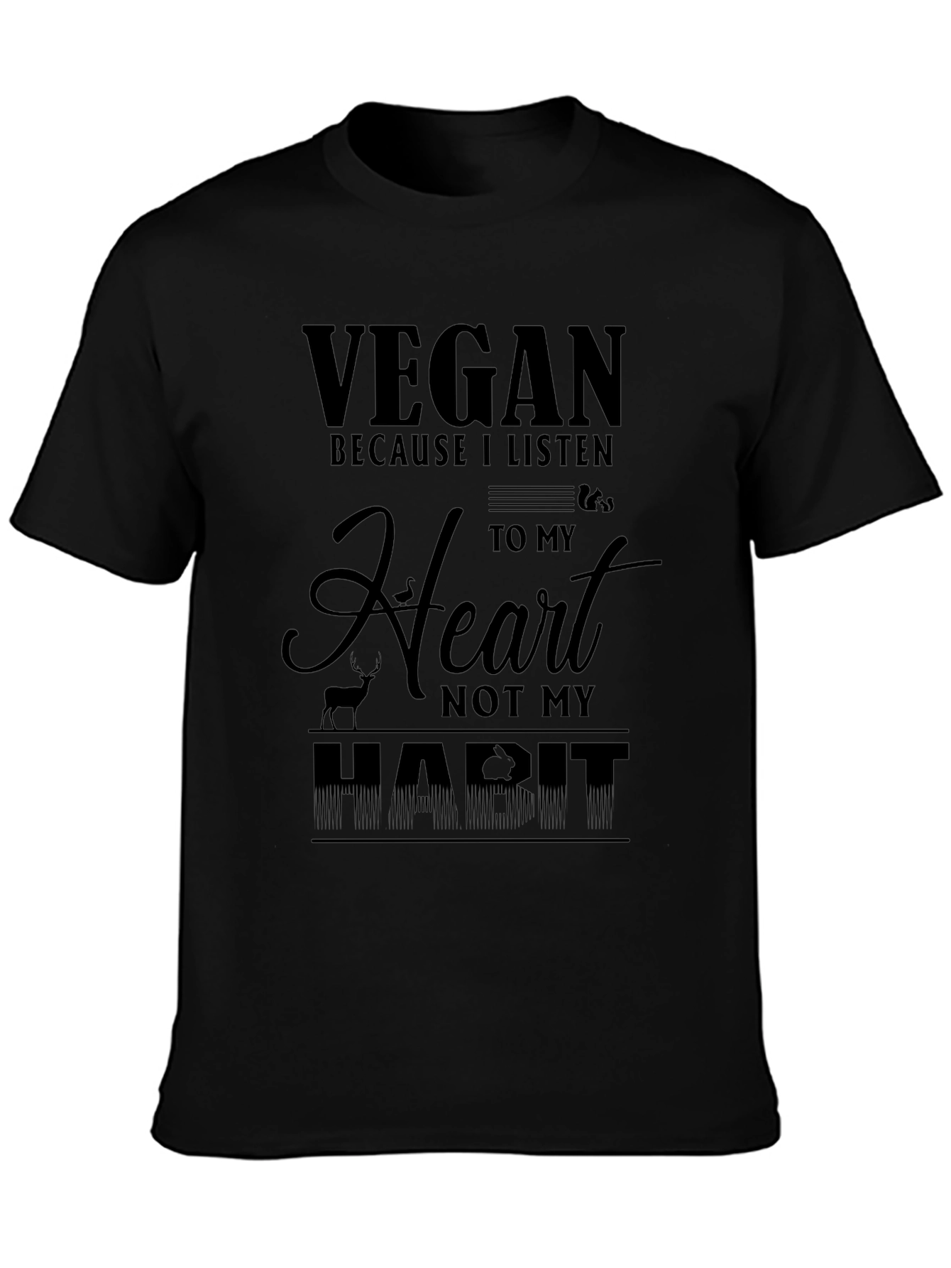 Vegan Heart Habit T-Shirt Animal Lover Tee