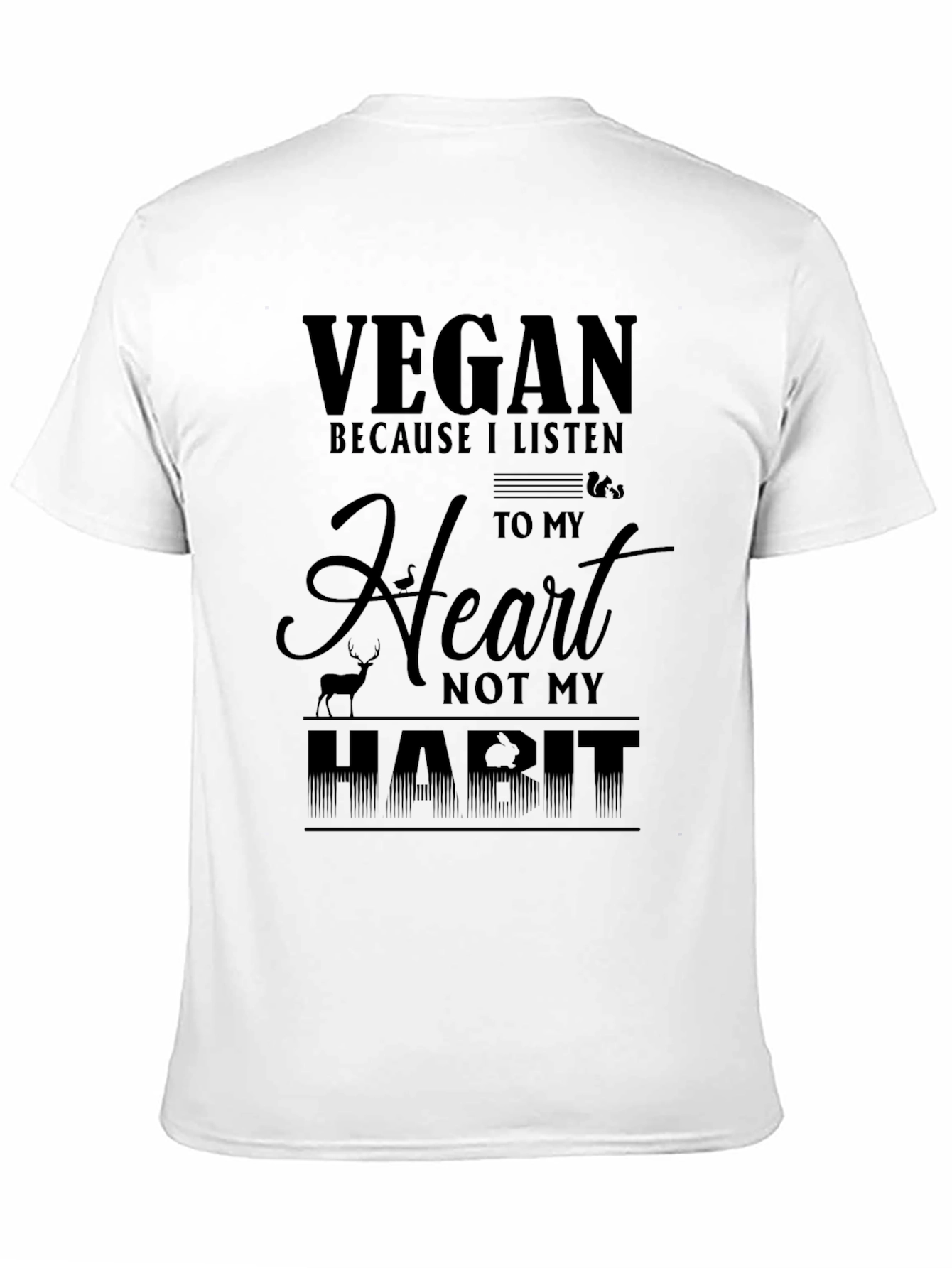 Vegan Heart Habit T-Shirt Animal Lover Tee