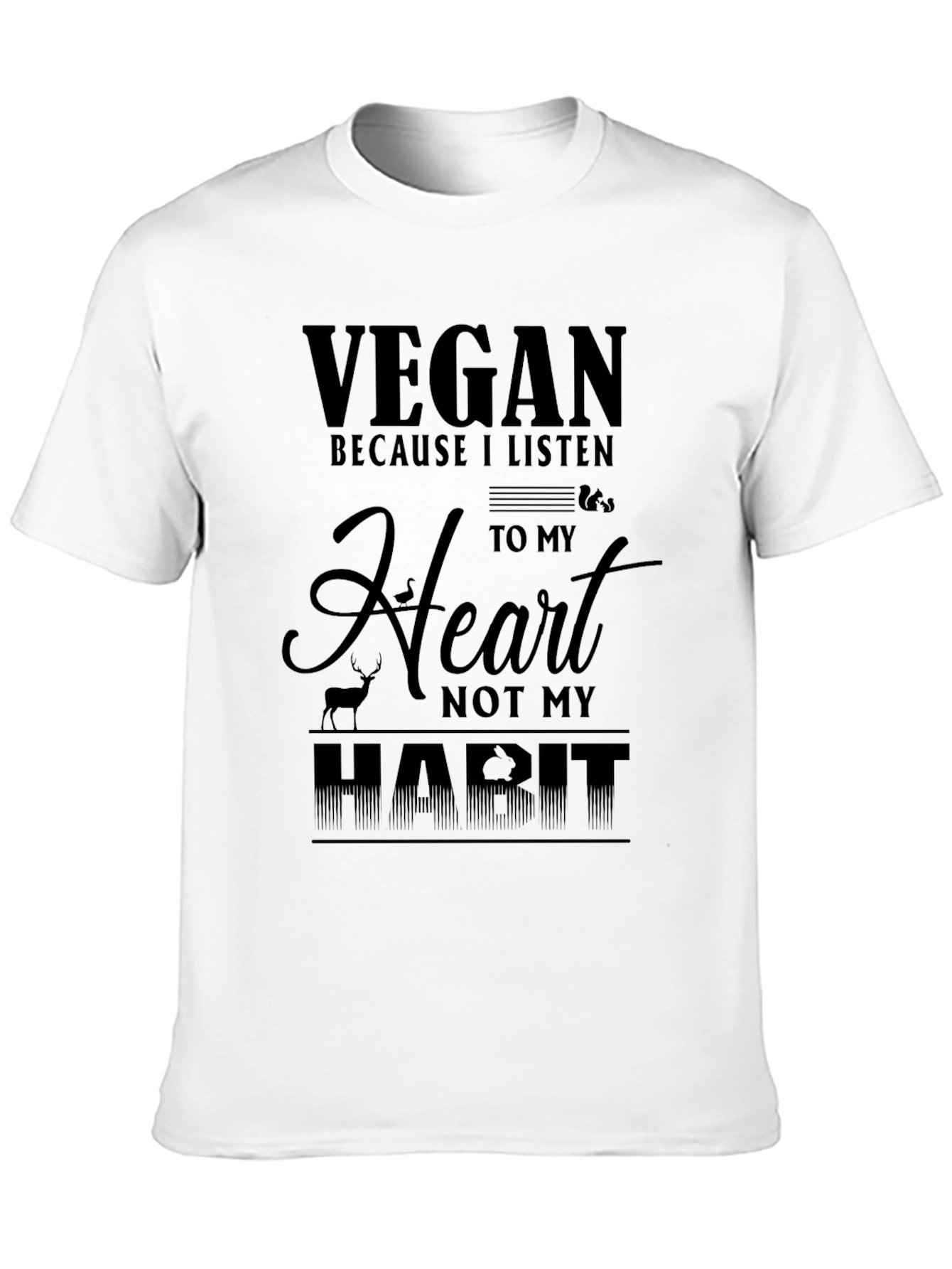 Vegan Heart Habit T-Shirt Animal Lover Tee