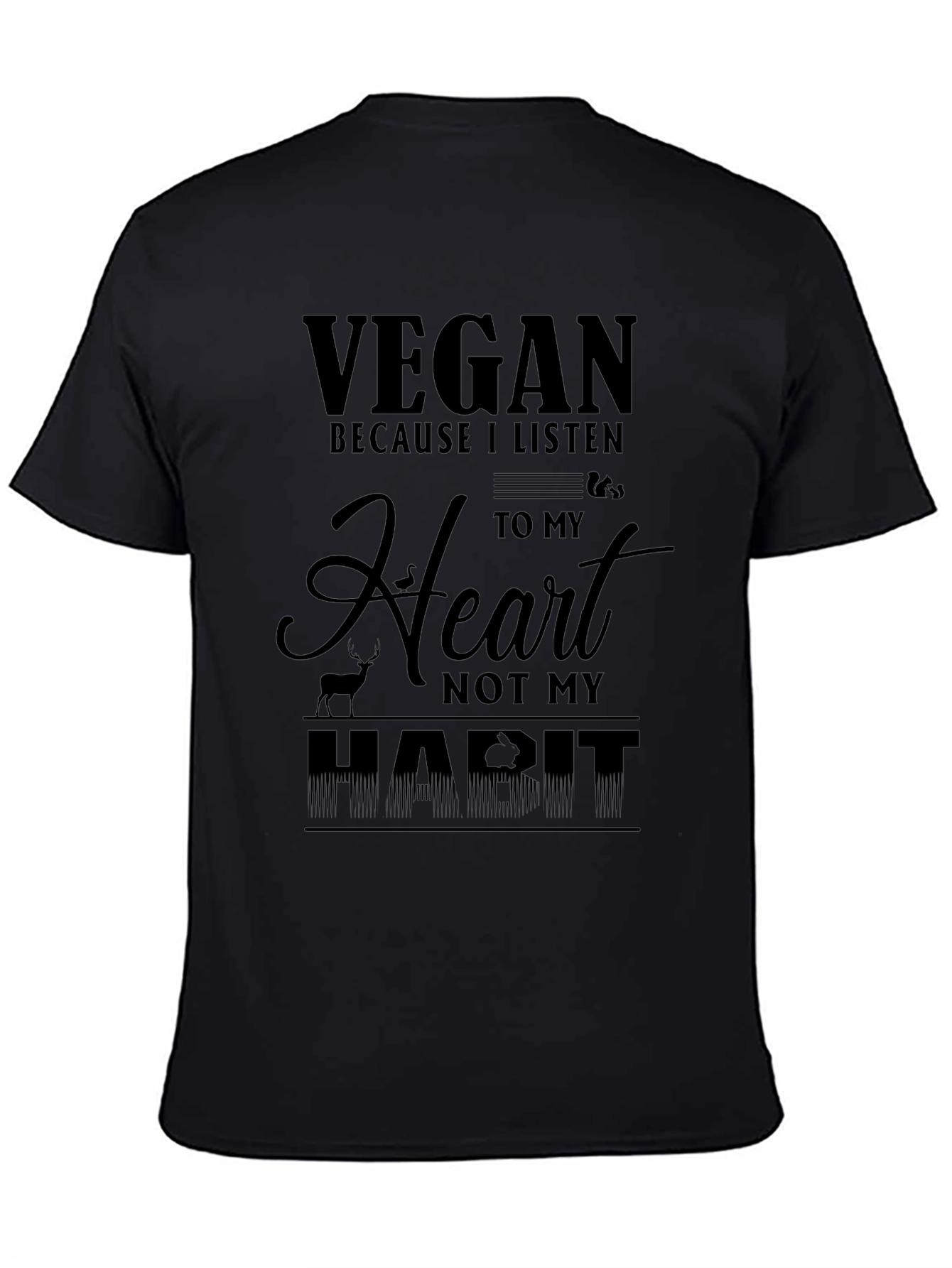 Vegan Heart Habit T-Shirt Animal Lover Tee