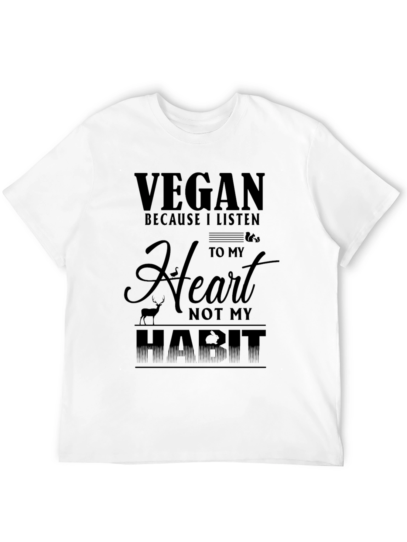 Vegan Heart Habit T-Shirt Animal Lover Tee