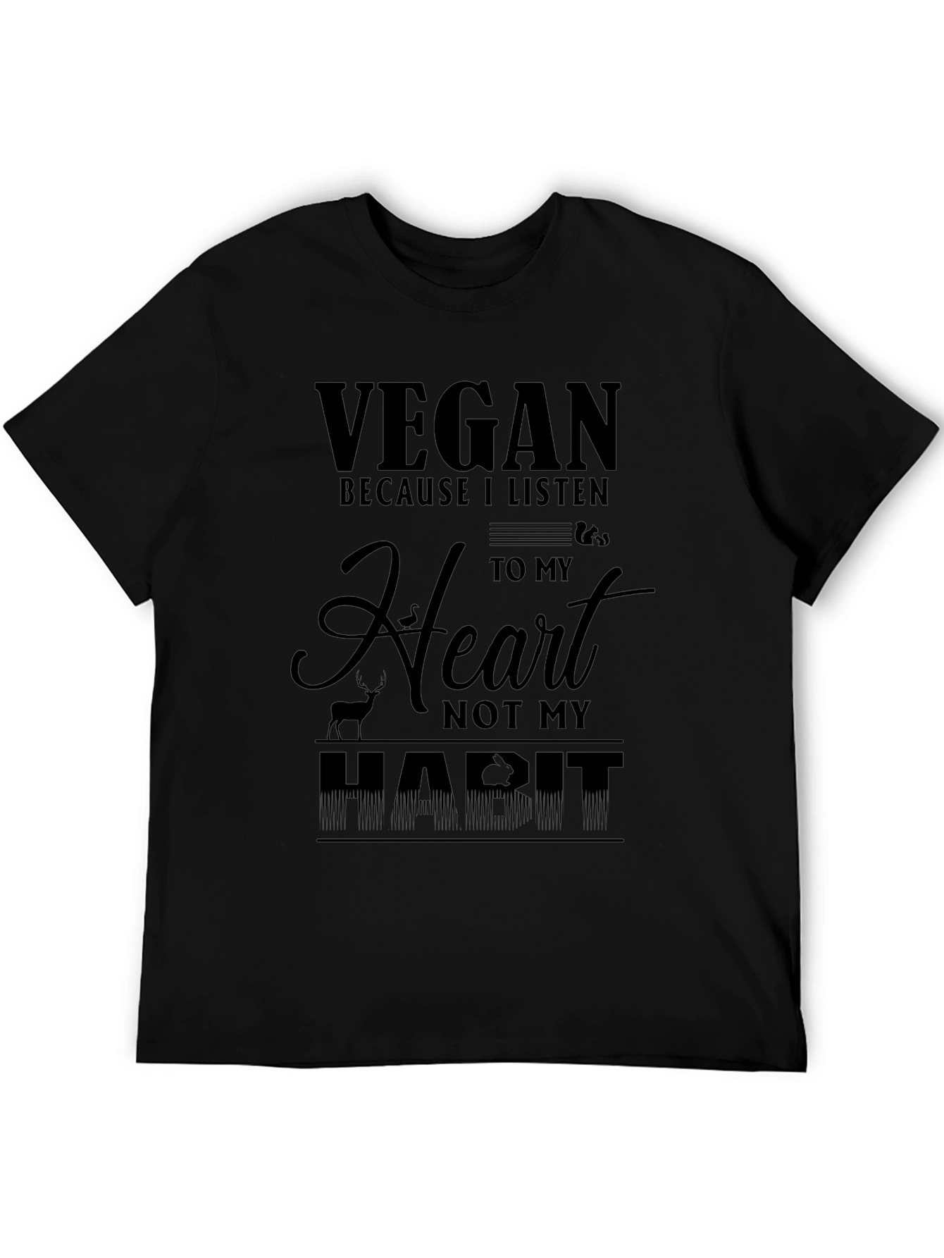 Vegan Heart Habit T-Shirt Animal Lover Tee