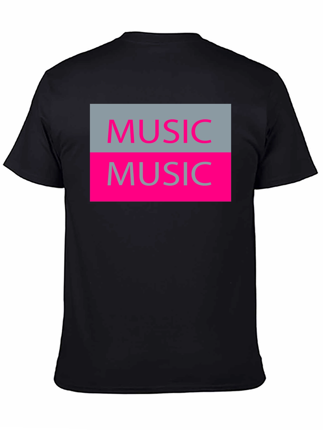 Music Graphic T-Shirt - Black Cotton Tee