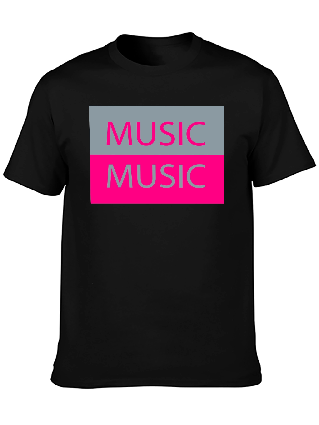Music Graphic T-Shirt - Black Cotton Tee