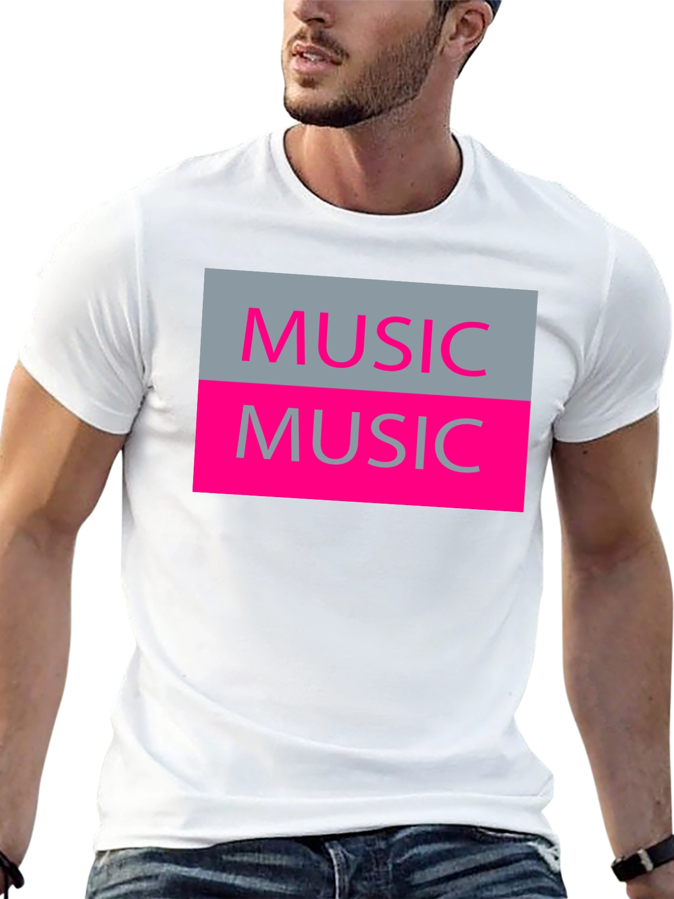 Music Graphic T-Shirt - Black Cotton Tee