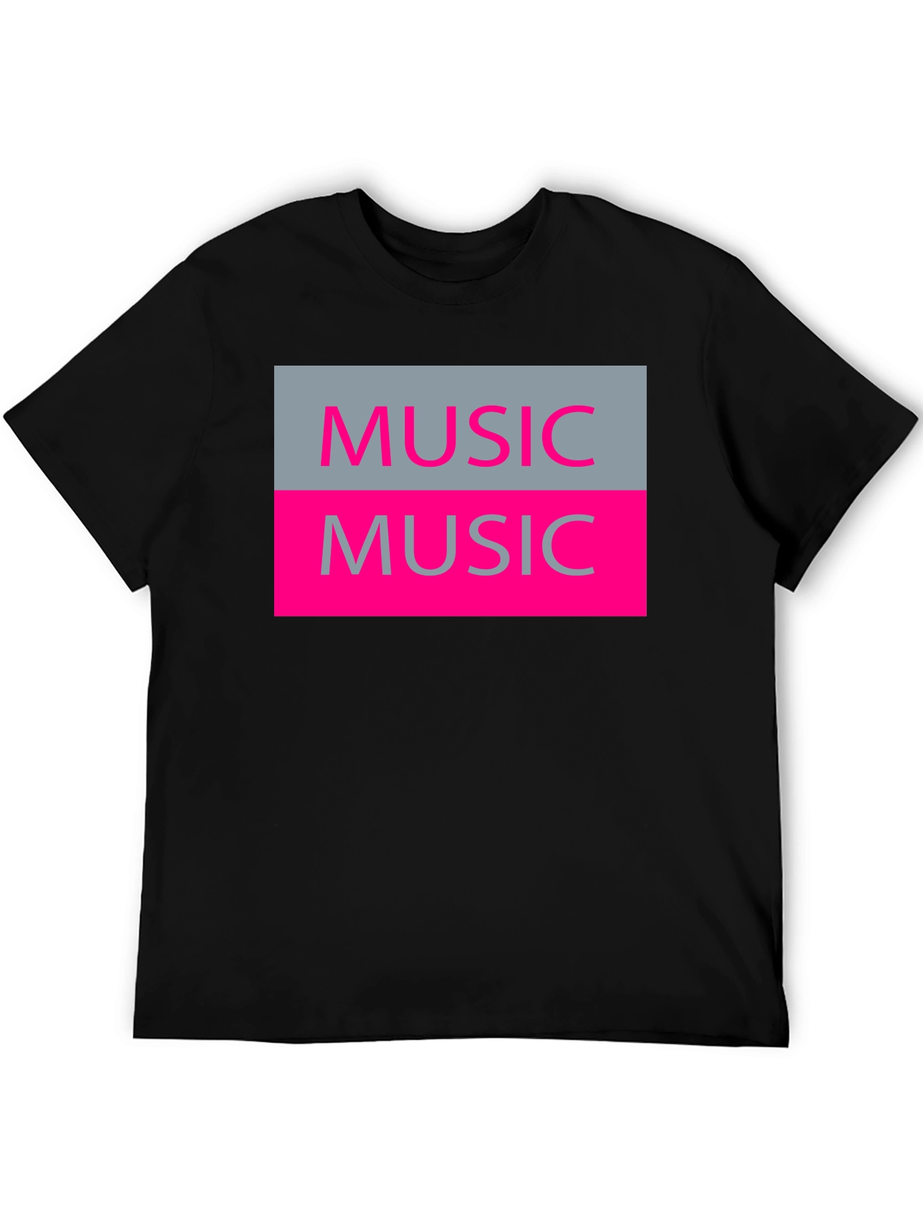 Music Graphic T-Shirt - Black Cotton Tee