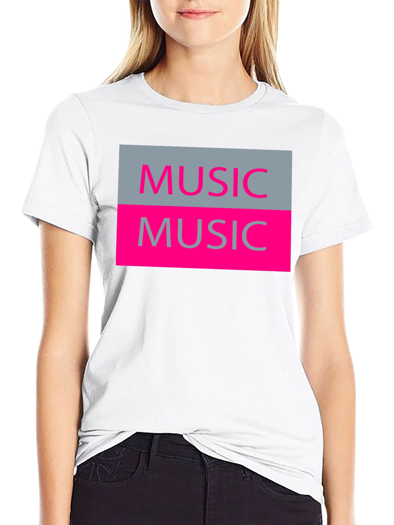 Music Graphic T-Shirt - Black Cotton Tee