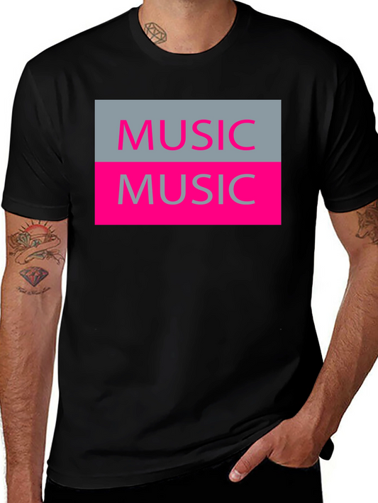 Music Graphic T-Shirt - Black Cotton Tee