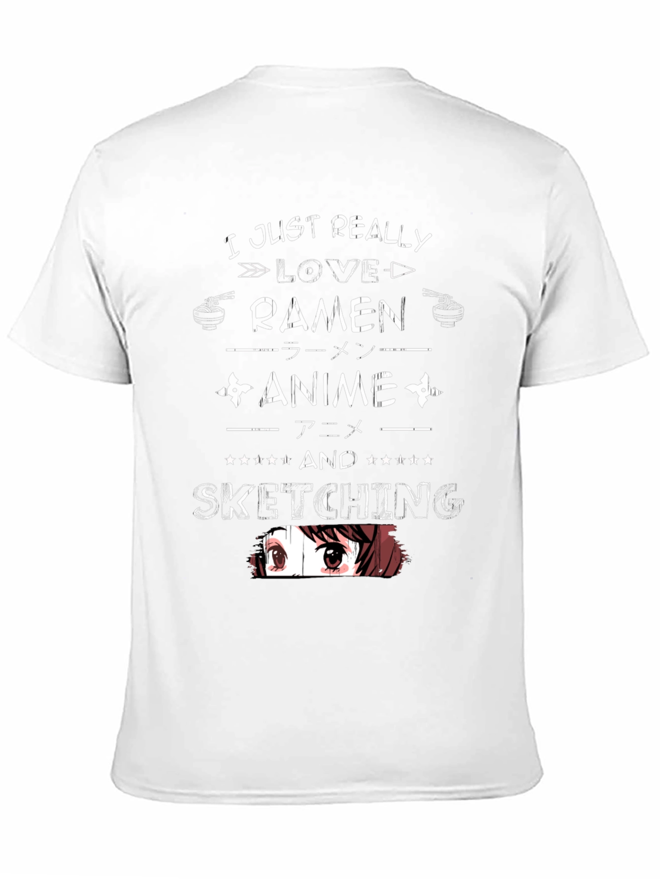 Ramen Anime Sketching Graphic T-Shirt