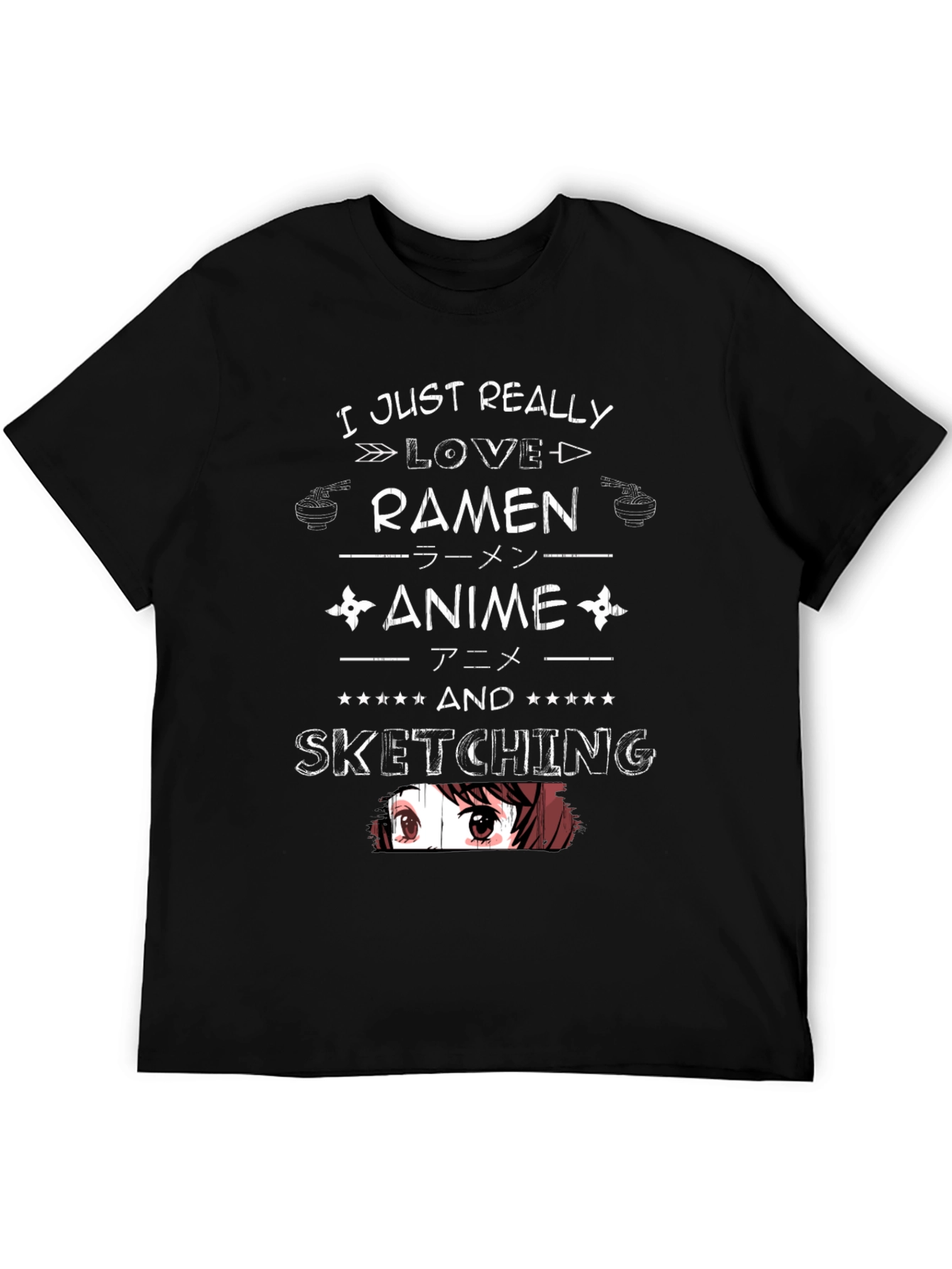 Ramen Anime Sketching Graphic T-Shirt