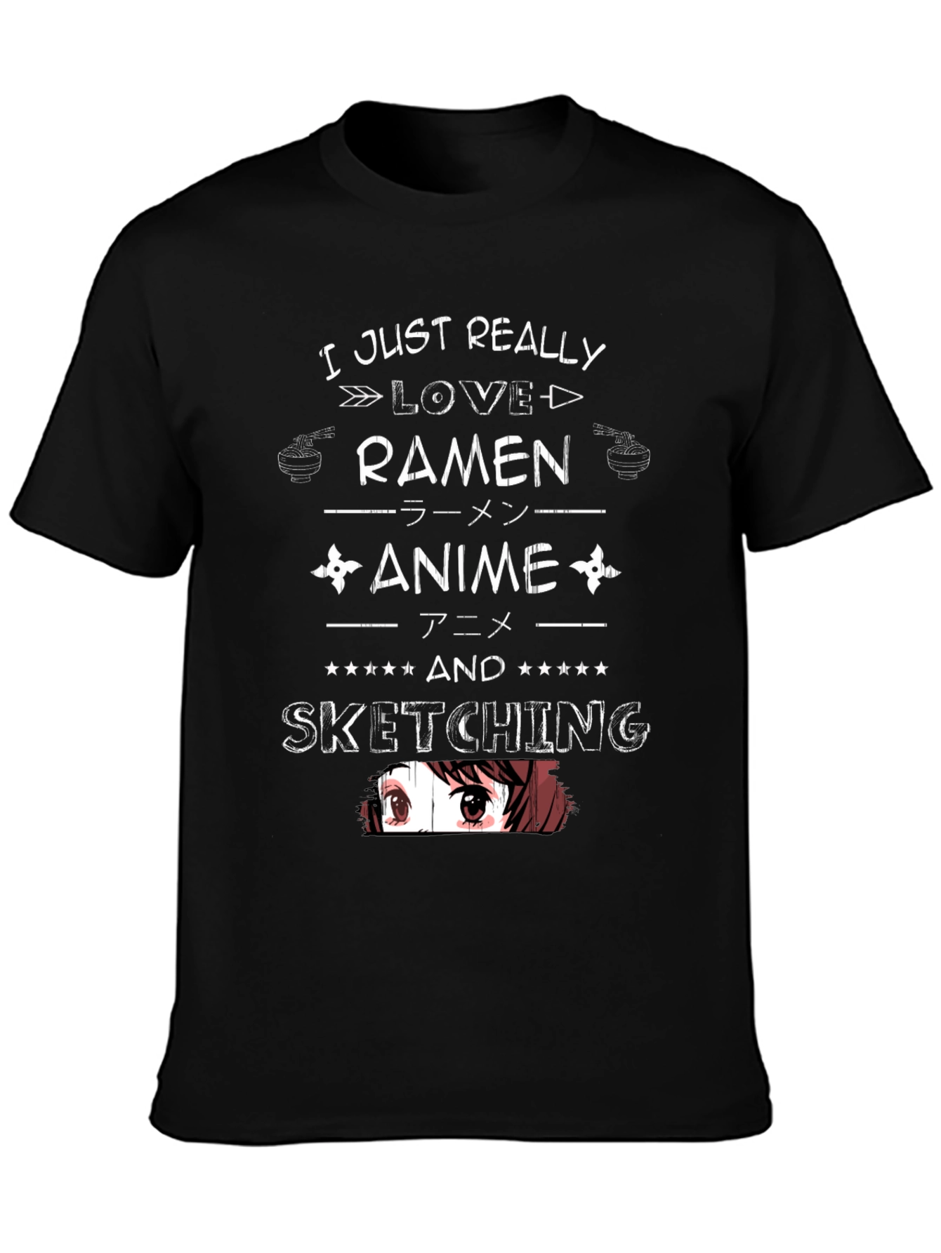 Ramen Anime Sketching Graphic T-Shirt