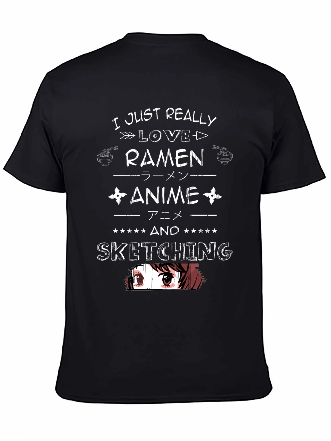 Ramen Anime Sketching Graphic T-Shirt