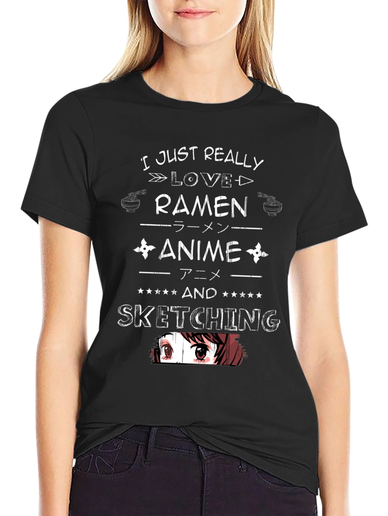 Ramen Anime Sketching Graphic T-Shirt