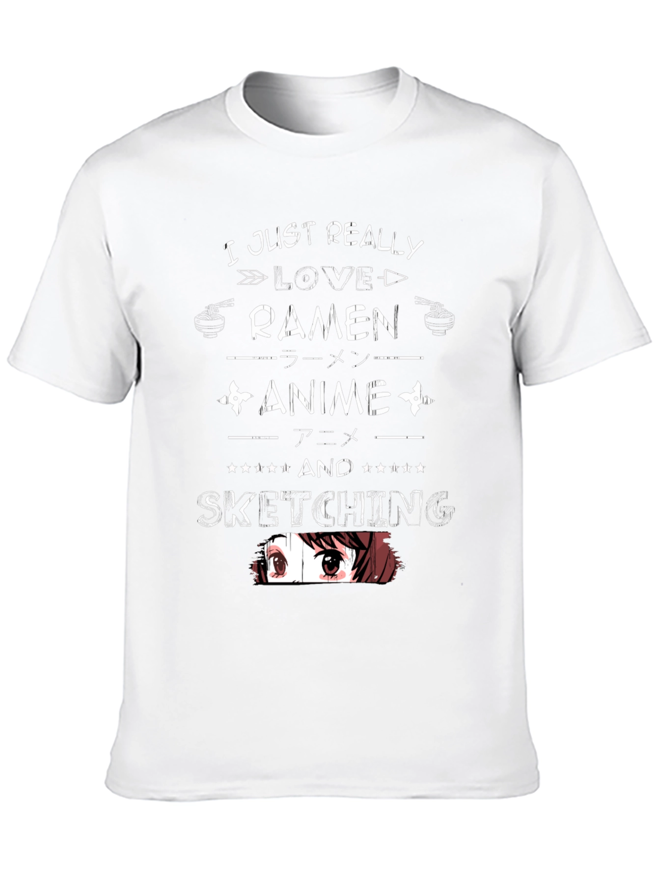 Ramen Anime Sketching Graphic T-Shirt
