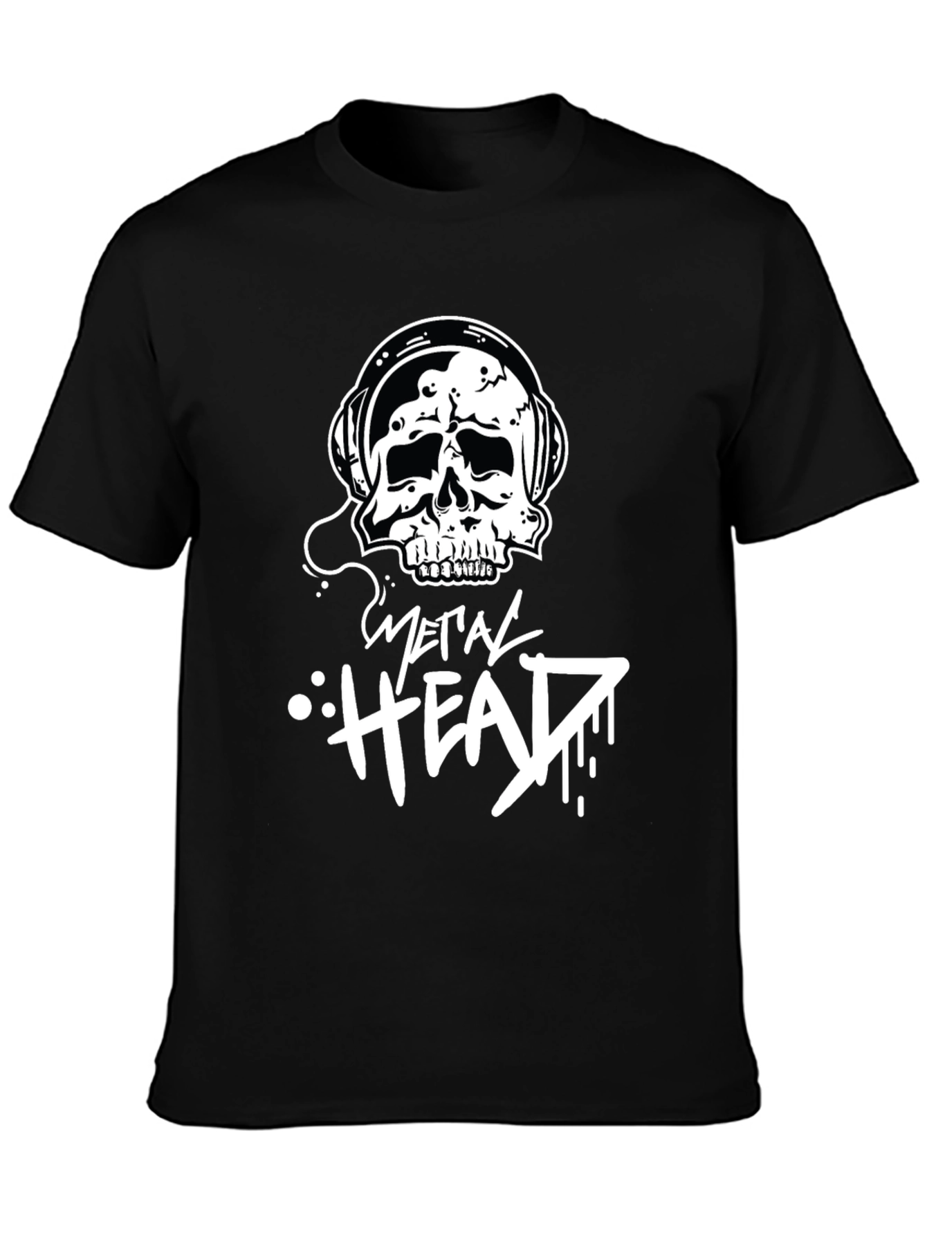 Metal Head Skull Graphic T-Shirt - Black Cotton Tee