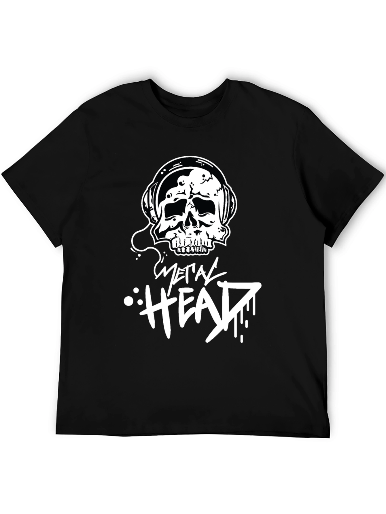 Metal Head Skull Graphic T-Shirt - Black Cotton Tee
