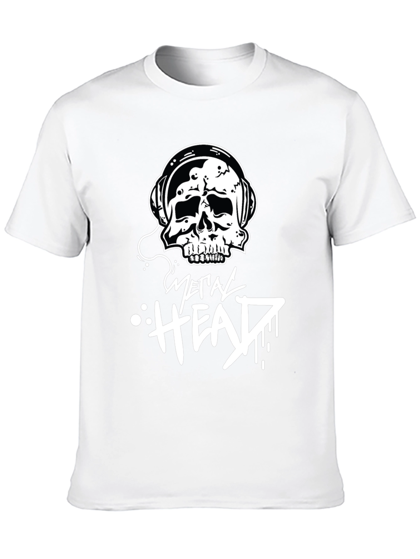 Metal Head Skull Graphic T-Shirt - Black Cotton Tee