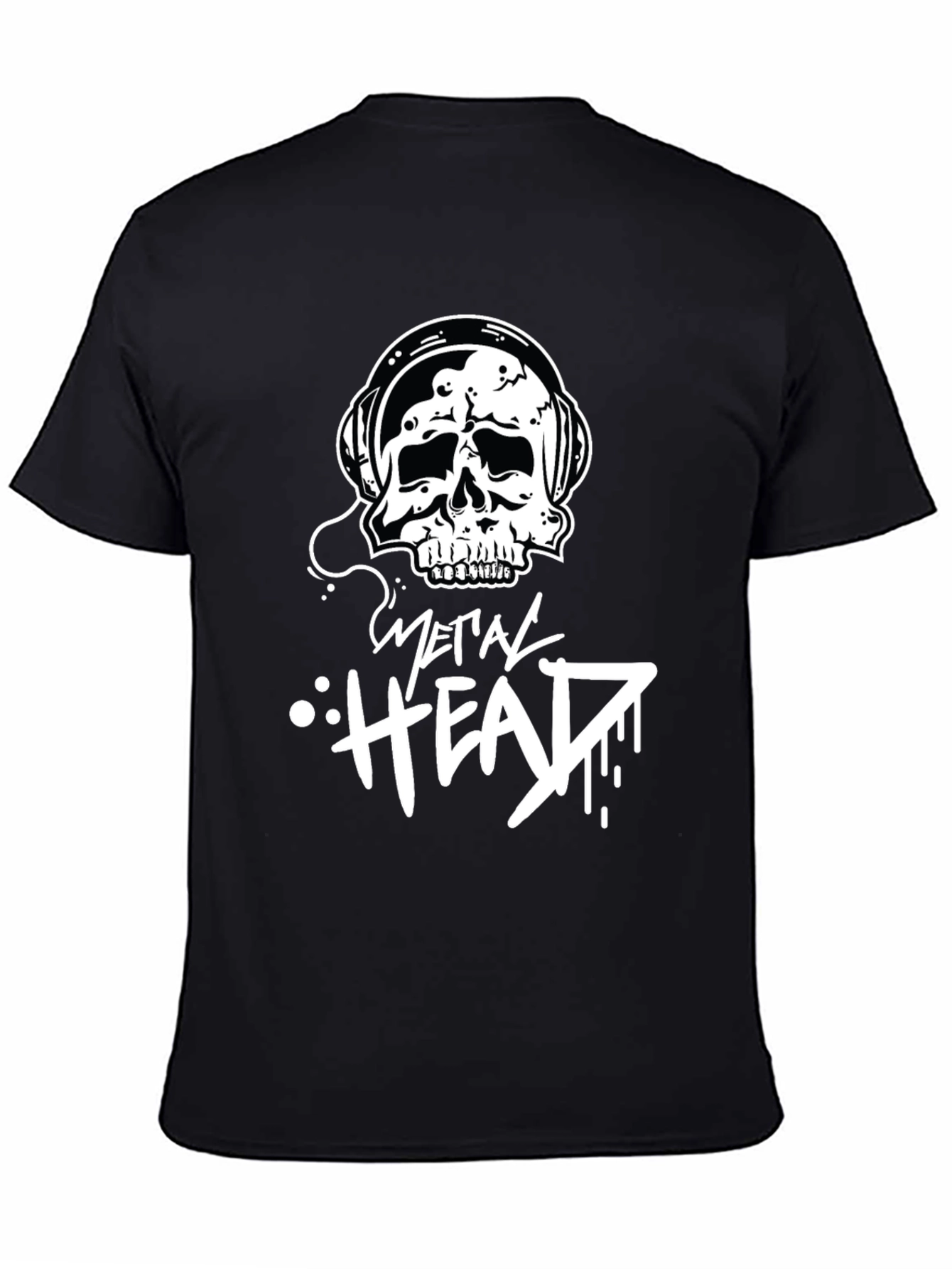 Metal Head Skull Graphic T-Shirt - Black Cotton Tee