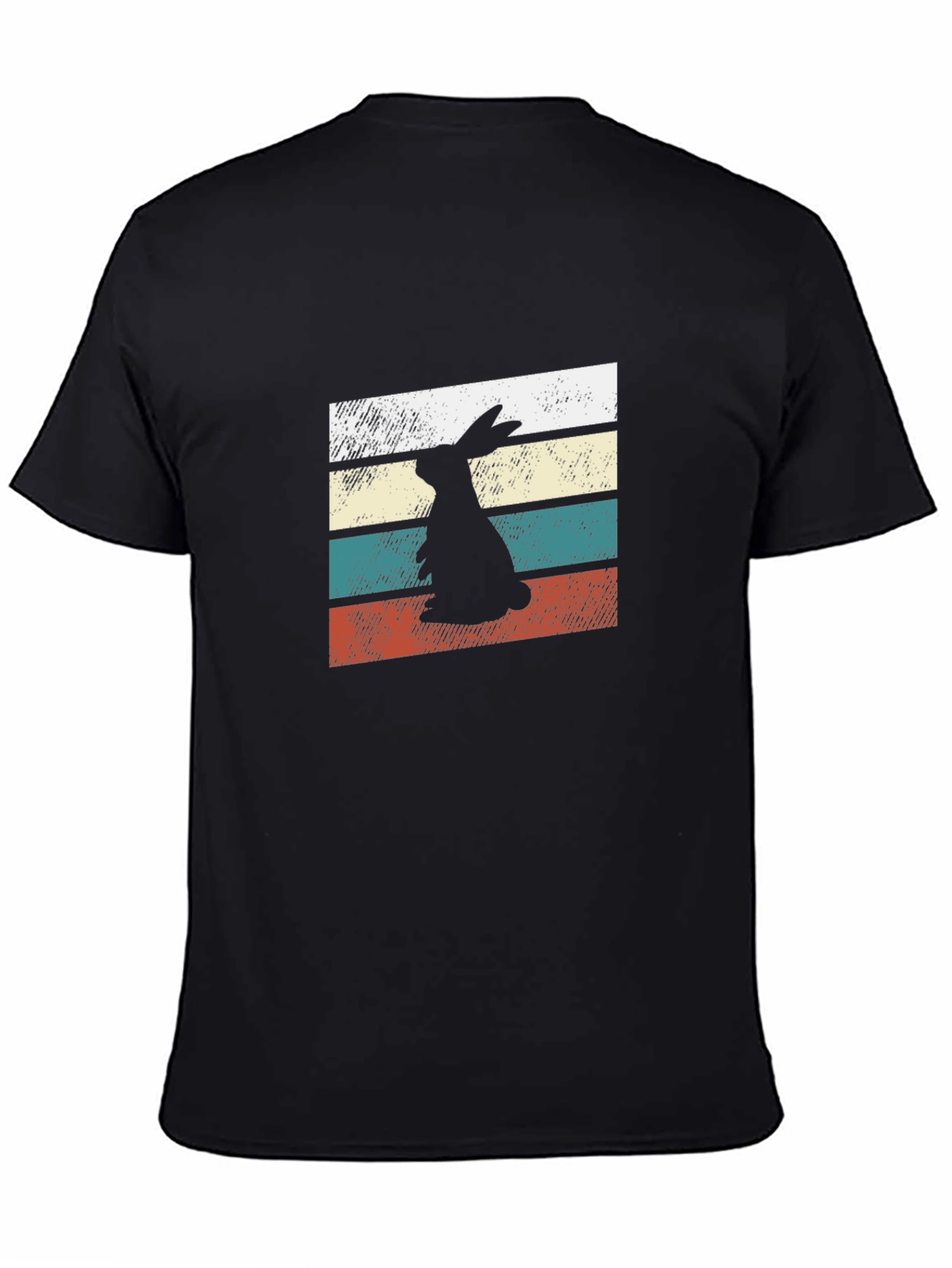 Retro Rabbit Graphic Tee - Black Unisex T-Shirt