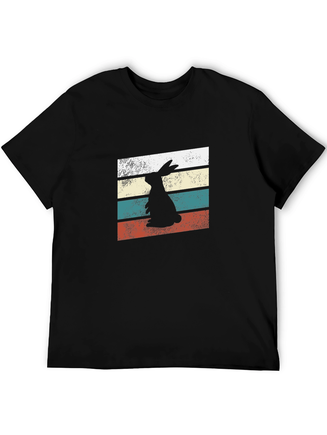 Retro Rabbit Graphic Tee - Black Unisex T-Shirt