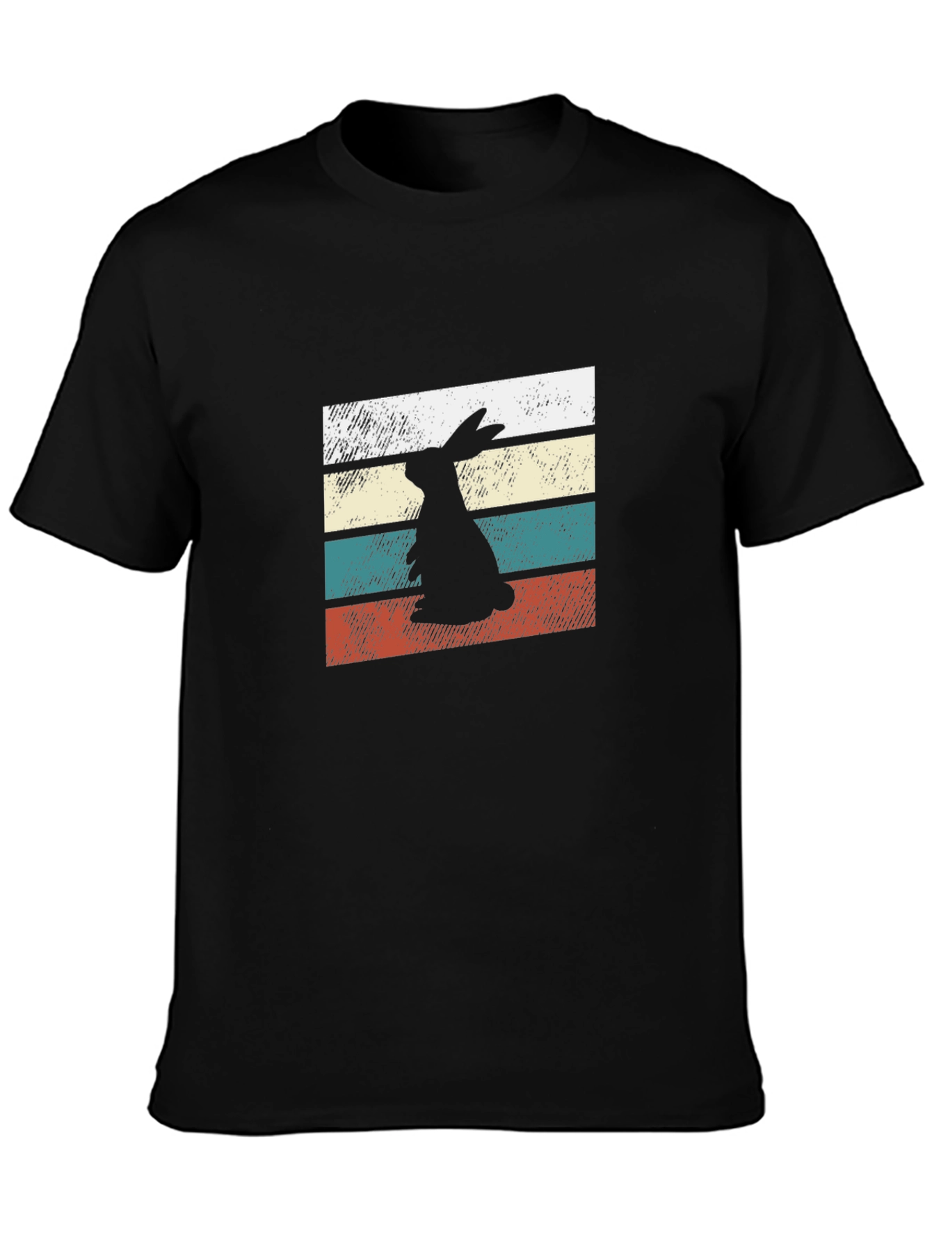 Retro Rabbit Graphic Tee - Black Unisex T-Shirt
