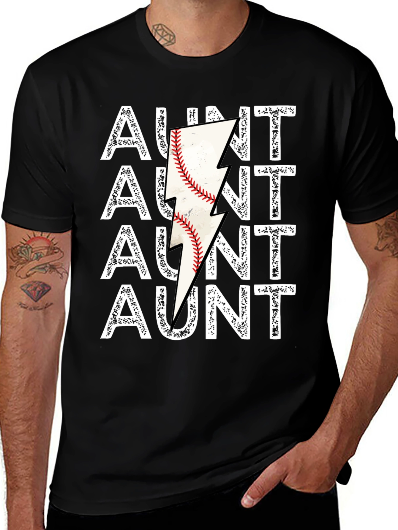 Aunt Baseball Lightning Bolt Graphic Tee