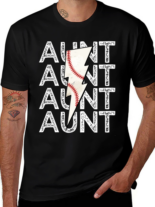 Aunt Baseball Lightning Bolt Graphic Tee